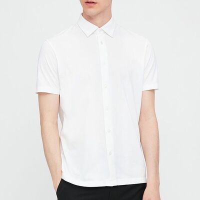 Long Sleeve Mandarin Collar Shirt by YH | Merchfoundry